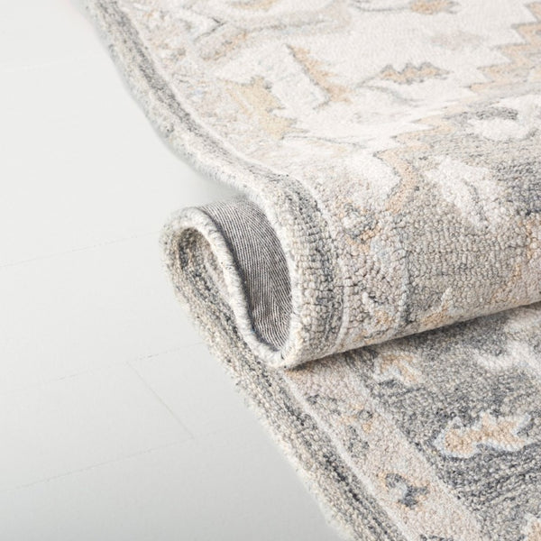 Safavieh Percy Hand Tufted Wool Cotton Area Rug in Soft Grey Ivory for Living or Bedroom LRL6652H-5