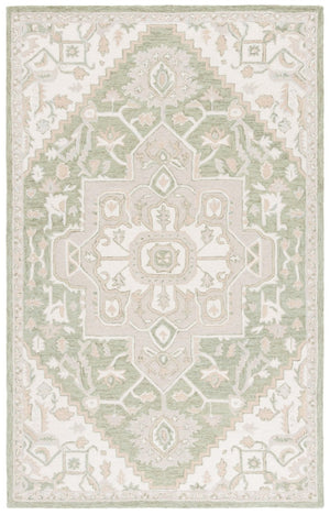 Safavieh Percy Hand Tufted Wool Area Rug in Earthy Green Ivory for Living Room or Bedroom 5'-0" x 8'-0" LRL6652Y-5