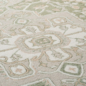 Safavieh Percy Hand Tufted Wool Area Rug in Earthy Green Ivory for Living Room or Bedroom 5'-0" x 8'-0" LRL6652Y-5