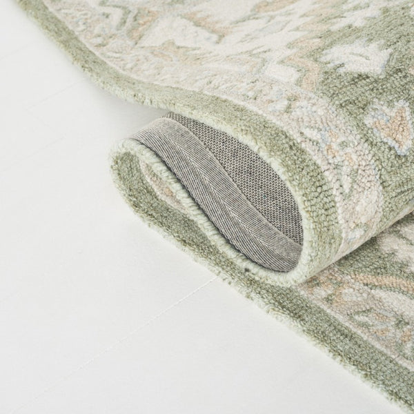 Safavieh Percy Hand Tufted Wool Area Rug in Earthy Green Ivory for Living Room or Bedroom 5'-0" x 8'-0" LRL6652Y-5