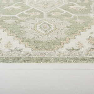 Safavieh Percy Hand Tufted Wool Area Rug in Earthy Green Ivory for Living Room or Bedroom 9'-0" x 12'-0" LRL6652Y-9