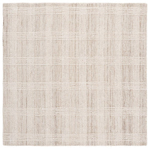 Safavieh Lrl Hand Tufted Wool Runner Rug Neutral Ivory Hallway Accent Soft Warm Solid 5'-0" x 5'-0" LRL6931B-5SQ