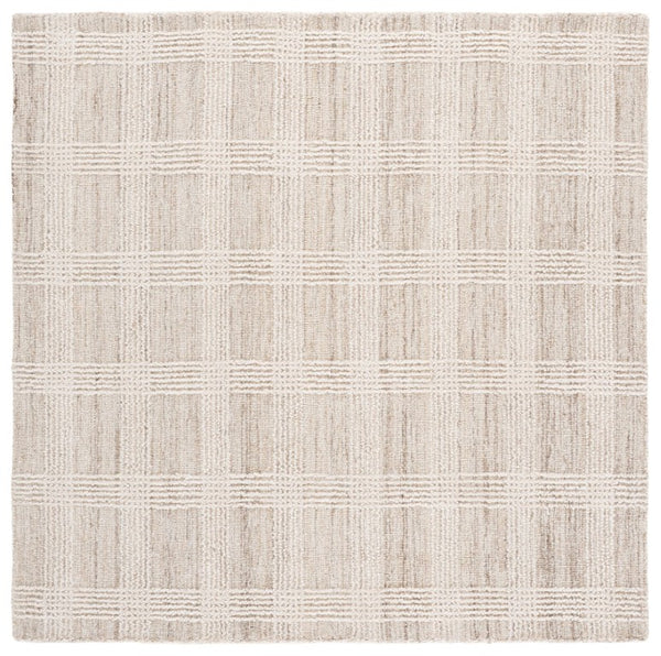 Safavieh Lrl Hand Tufted Wool Runner Rug Neutral Ivory Hallway Accent Soft Warm Solid 5'-0" x 5'-0" LRL6931B-5SQ