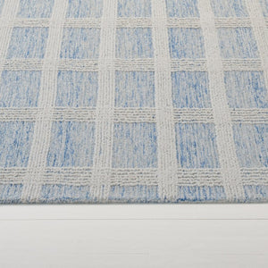 Safavieh Lrl Hand Tufted Wool Cotton Runner Rug Blue Ivory Hallway Accent Low Pile India 2'-3" x 8'-0" LRL6931M-28