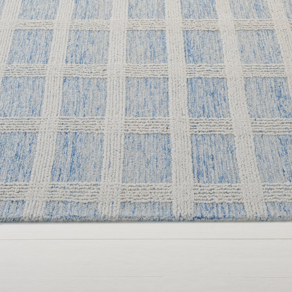Safavieh Lrl Hand-Tufted 8X10 Blue Ivory Rug — 85% Wool Low-Profile 3/8" Pile, Modern Transitional Anchor LRL6931M-8
