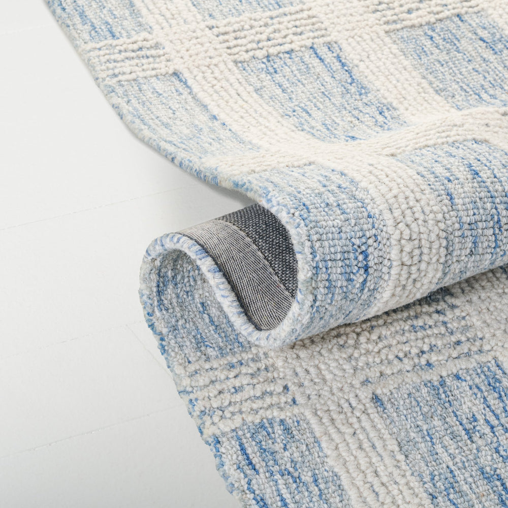 Safavieh Lrl Hand-Tufted 8X10 Blue Ivory Rug — 85% Wool Low-Profile 3/8" Pile, Modern Transitional Anchor LRL6931M-8