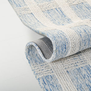 Safavieh Lrl Hand-Tufted 8X10 Blue Ivory Rug — 85% Wool Low-Profile 3/8" Pile, Modern Transitional Anchor LRL6931M-8
