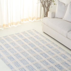 Safavieh Lrl Hand-Tufted 8X10 Blue Ivory Rug — 85% Wool Low-Profile 3/8" Pile, Modern Transitional Anchor LRL6931M-8