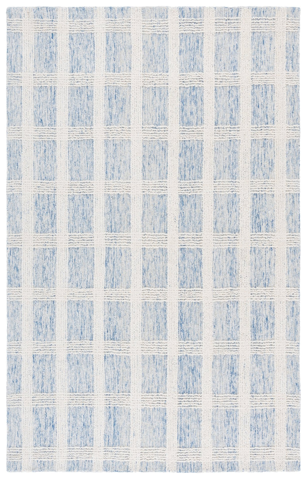 Safavieh Lrl Hand-Tufted 8X10 Blue Ivory Rug — 85% Wool Low-Profile 3/8" Pile, Modern Transitional Anchor LRL6931M-8