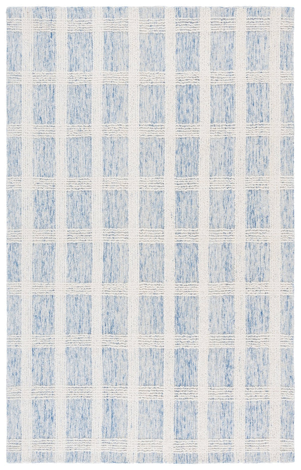 Safavieh Lrl Hand-Tufted 8X10 Blue Ivory Rug — 85% Wool Low-Profile 3/8" Pile, Modern Transitional Anchor LRL6931M-8
