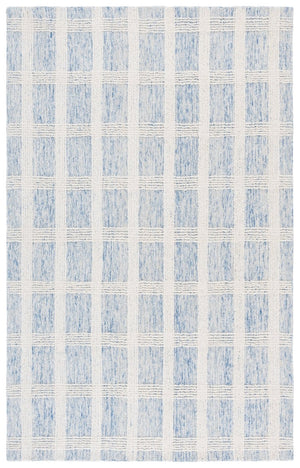 Safavieh Lrl Hand Tufted Wool Cotton Runner Rug Blue Ivory Hallway Accent Low Pile India 5'-0" x 8'-0" LRL6931M-5