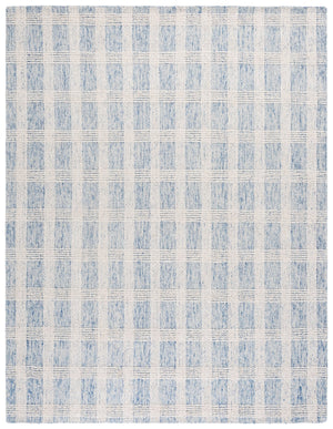 Safavieh Lrl Hand-Tufted 8X10 Blue Ivory Rug — 85% Wool Low-Profile 3/8" Pile, Modern Transitional Anchor LRL6931M-8