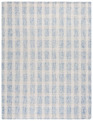 Safavieh Lrl Hand Tufted Wool Cotton Runner Rug Blue Ivory Hallway Accent Low Pile India 9'-0" x 12'-0" LRL6931M-9