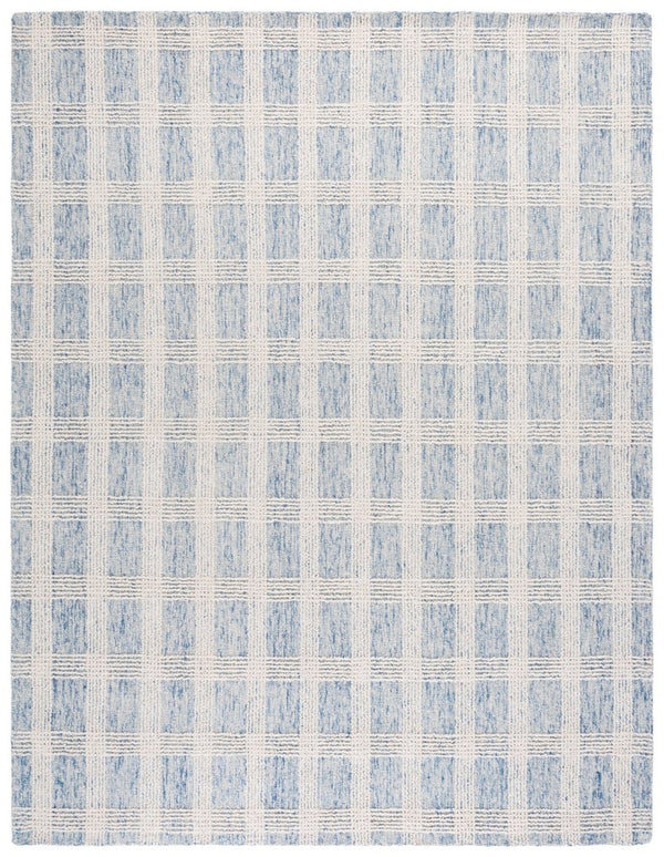 Safavieh Lrl Hand Tufted Wool Cotton Runner Rug Blue Ivory Hallway Accent Low Pile India 9'-0" x 12'-0" LRL6931M-9
