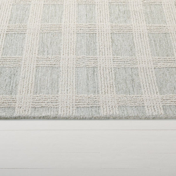 Safavieh Lrl Hand Tufted Wool Cotton Runner Rug Sage Ivory Solid for Hallway Entryway 9'-0" x 12'-0" LRL6931W-9