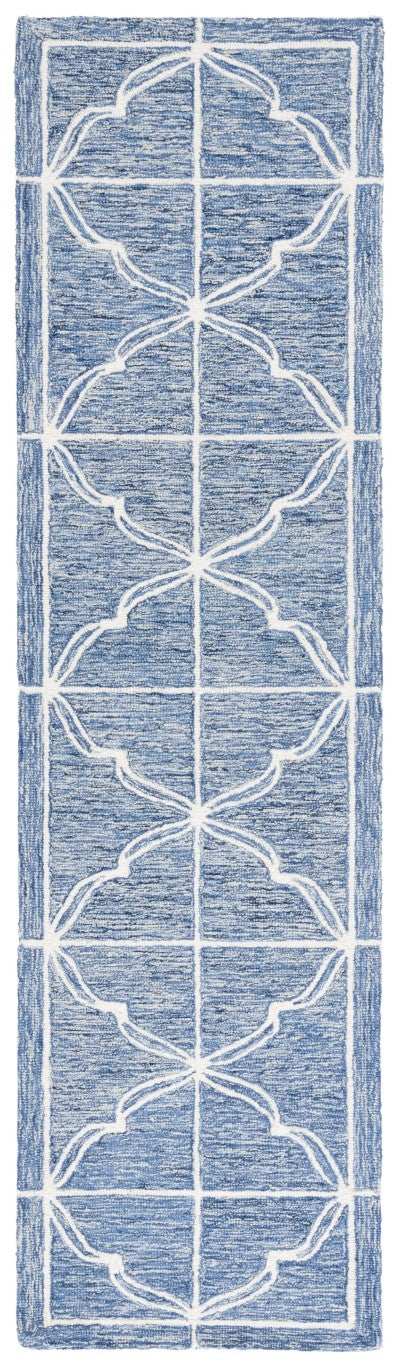 Safavieh Lrl Mabel Hand-Tufted Wool Runner Geometric Navy Ivory Hallway Entryway Rug 2'-3" x 8'-0" LRL6933N-28