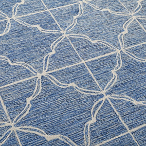 Safavieh Lrl Mabel Hand-Tufted Wool Runner Geometric Navy Ivory Hallway Entryway Rug 3'-0" x 5'-0" LRL6933N-3