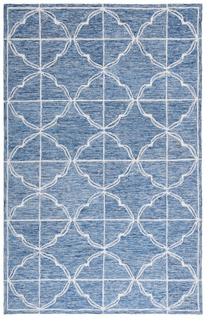 Safavieh Lrl Mabel Hand-Tufted Wool Runner Geometric Navy Ivory Hallway Entryway Rug 5'-0" x 8'-0" LRL6933N-5