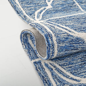 Safavieh Lrl Mabel Hand-Tufted Wool Runner Geometric Navy Ivory Hallway Entryway Rug 6'-0" x 9'-0" LRL6933N-6
