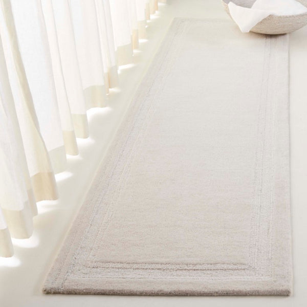 Safavieh Lrl Hand Tufted Wool Hallway Runner Ivory Solid Tonal Transitional Entryway Rug 2'-3" x 8'-0" LRL6934A-28
