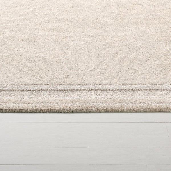 Safavieh Lrl Hand Tufted Wool Hallway Runner Ivory Solid Tonal Transitional Entryway Rug 4'-0" x 6'-0" LRL6934A-4