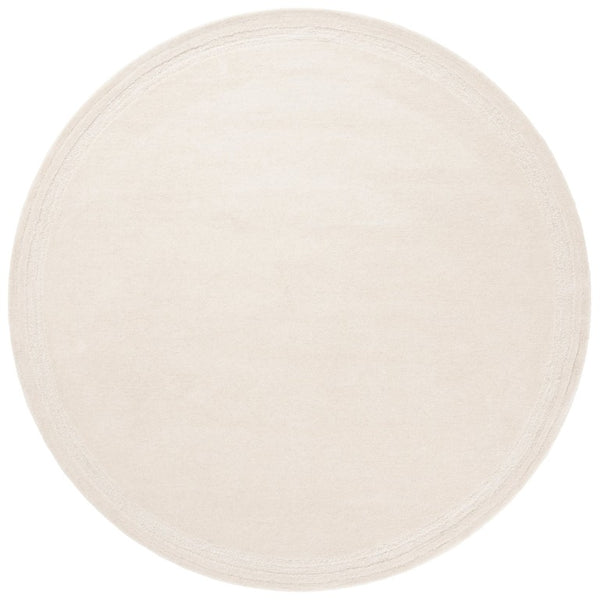 Safavieh Lrl Hand Tufted Wool Hallway Runner Ivory Solid Tonal Transitional Entryway Rug 7'-0" x 7'-0" - Round LRL6934A-7R