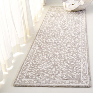 Safavieh Lrl Hand-Tufted Wool Cotton Rug In Silver Ivory With Classic Floral Motif, Low-Profile Elegant Anchor 9'-0" x 12'-0" LRL6935G-9
