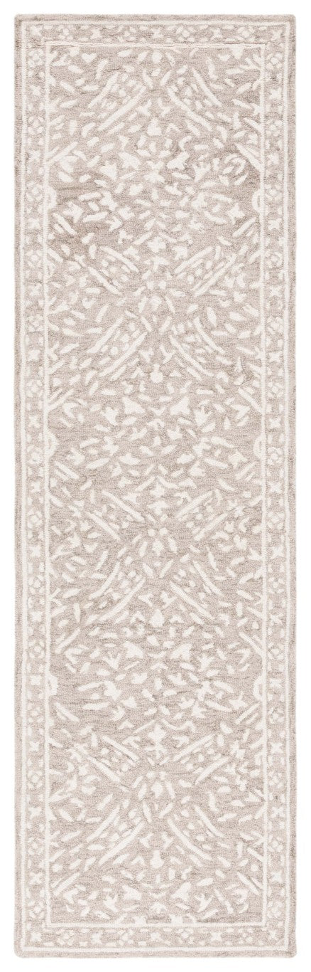Safavieh Lrl Hand Tufted Wool Cotton Floral Accent Rug Classical Silver Ivory Bedroom 2'-3" x 8'-0" LRL6935G-28