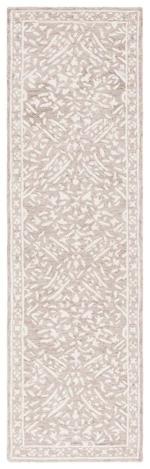 Safavieh Lrl Hand-Tufted Wool Cotton Rug In Silver Ivory With Classic Floral Motif, Low-Profile Elegant Anchor 9'-0" x 12'-0" LRL6935G-9