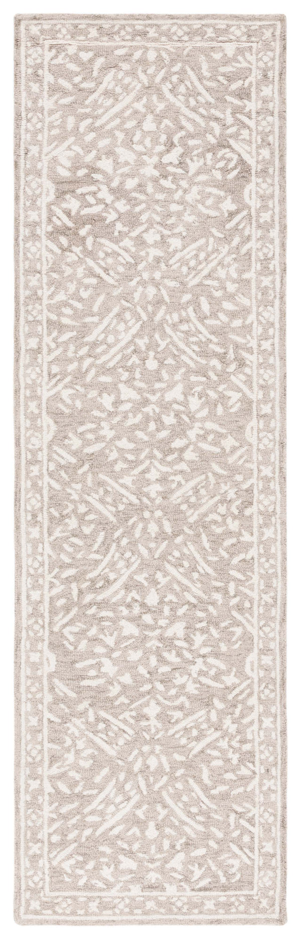 Safavieh Lrl Hand-Tufted Wool Cotton Rug In Silver Ivory With Classic Floral Motif, Low-Profile Elegant Anchor 9'-0" x 12'-0" LRL6935G-9