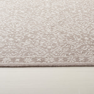 Safavieh Lrl Hand-Tufted Wool Cotton Rug In Silver Ivory With Classic Floral Motif, Low-Profile Elegant Anchor 9'-0" x 12'-0" LRL6935G-9