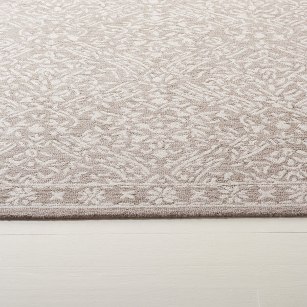 Safavieh Lrl Hand-Tufted Wool Cotton Rug In Silver Ivory With Classic Floral Motif, Low-Profile Elegant Anchor 9'-0" x 12'-0" LRL6935G-9