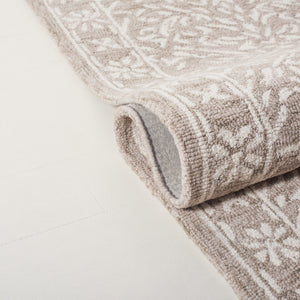 Safavieh Lrl Hand-Tufted Wool Cotton Rug In Silver Ivory With Classic Floral Motif, Low-Profile Elegant Anchor 9'-0" x 12'-0" LRL6935G-9
