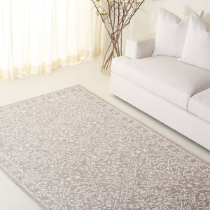 Safavieh Lrl Hand Tufted Wool Cotton Floral Accent Rug Classical Silver Ivory Bedroom 6'-0" x 9'-0" LRL6935G-6