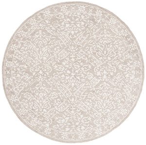 Safavieh Lrl Hand Tufted Wool Cotton Floral Accent Rug Classical Silver Ivory Bedroom 7'-0" x 7'-0" - Round LRL6935G-7R