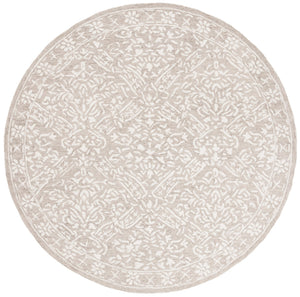 Safavieh Lrl Hand-Tufted Wool Cotton Rug In Silver Ivory With Classic Floral Motif, Low-Profile Elegant Anchor 9'-0" x 12'-0" LRL6935G-9