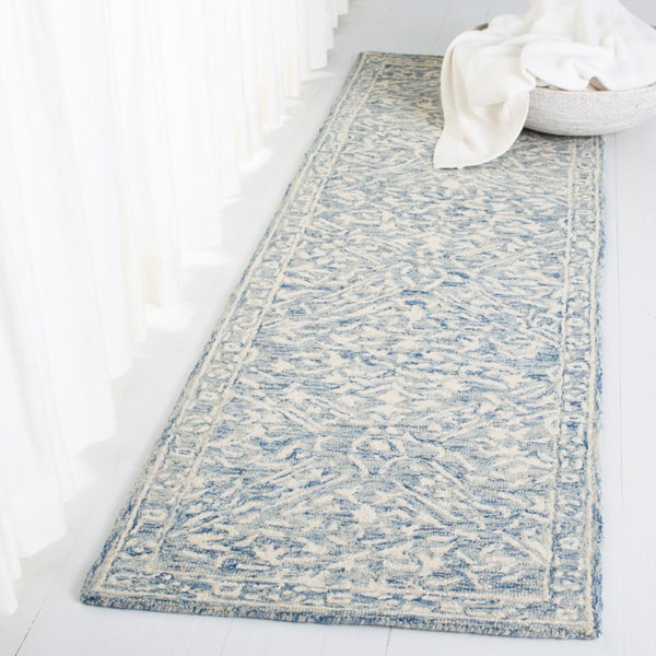 Safavieh Lrl Hand Tufted Wool Area Rug Traditional Blue Ivory Pattern for Large Living Rooms 2'-3" x 16'-0" LRL6935M-216