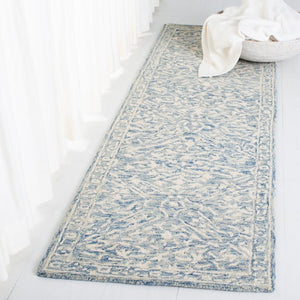 Safavieh Lrl Hand Tufted Wool Area Rug Traditional Blue Ivory Pattern for Large Living Rooms 2'-3" x 18'-0" LRL6935M-218
