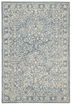Safavieh Lrl Hand Tufted Wool Area Rug Traditional Blue Ivory Pattern for Large Living Rooms 10'-0" x 10'-0" LRL6935M