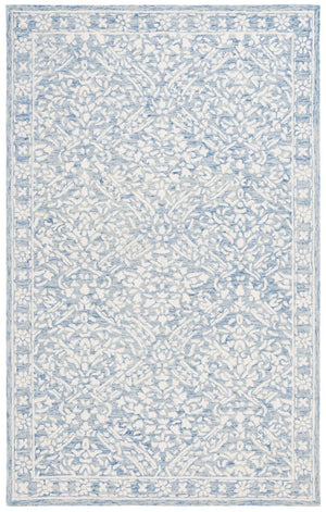 Safavieh Lrl Hand Tufted Wool Area Rug Traditional Blue Ivory Pattern for Large Living Rooms 10'-0" x 10'-0" LRL6935M