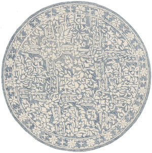 Safavieh Lrl Hand Tufted Wool Area Rug Traditional Blue Ivory Pattern for Large Living Rooms 10'-0" x 10'-0" LRL6935M
