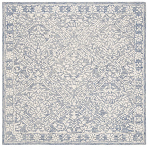 Safavieh Lrl Hand Tufted Wool Area Rug Traditional Blue Ivory Pattern for Large Living Rooms 10'-0" x 10'-0" LRL6935M
