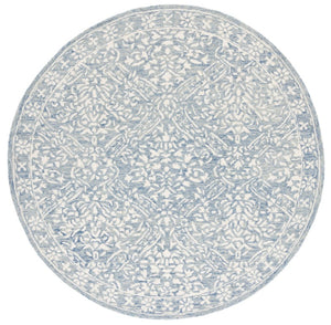 Safavieh Lrl Hand Tufted Wool Area Rug Traditional Blue Ivory Pattern for Large Living Rooms 10'-0" x 10'-0" LRL6935M