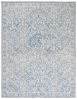 Safavieh Lrl Hand Tufted Wool Area Rug Traditional Blue Ivory Pattern for Large Living Rooms 10'-0" x 10'-0" LRL6935M