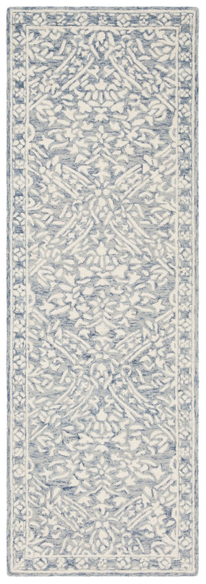 Safavieh Lrl Hand Tufted Wool Area Rug Traditional Blue Ivory Pattern for Large Living Rooms 10'-0" x 10'-0" LRL6935M