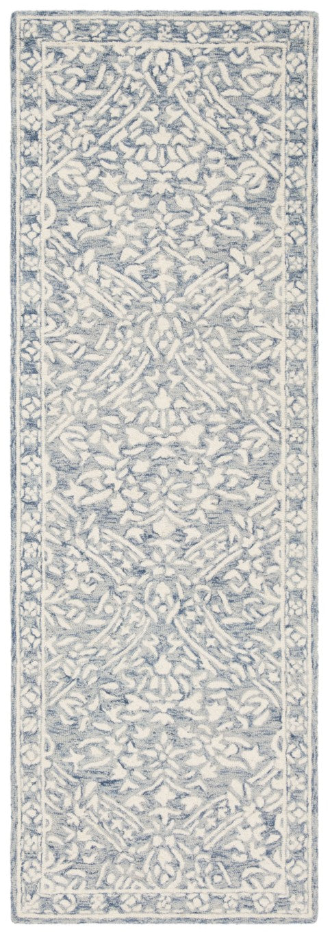 Safavieh Lrl Hand Tufted Wool Area Rug Traditional Blue Ivory Pattern for Large Living Rooms 10'-0" x 10'-0" LRL6935M