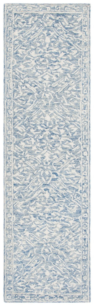 Safavieh Lrl Hand Tufted Wool Area Rug Traditional Blue Ivory Pattern for Large Living Rooms 10'-0" x 10'-0" LRL6935M