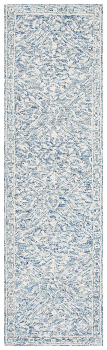 Safavieh Lrl Hand Tufted Wool Area Rug Traditional Blue Ivory Pattern for Large Living Rooms 10'-0" x 10'-0" LRL6935M