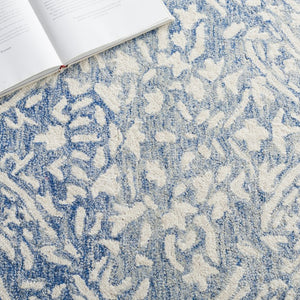 Safavieh Lrl Hand Tufted Wool Area Rug Traditional Blue Ivory Pattern for Large Living Rooms 10'-0" x 10'-0" LRL6935M