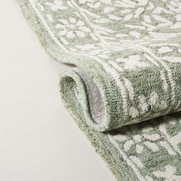 Safavieh Lrl Hand Tufted Wool Area Rug Indian Artisan Craft Sage Ivory Living Room Accent 2'-6" x 4'-0" LRL6935W-24
